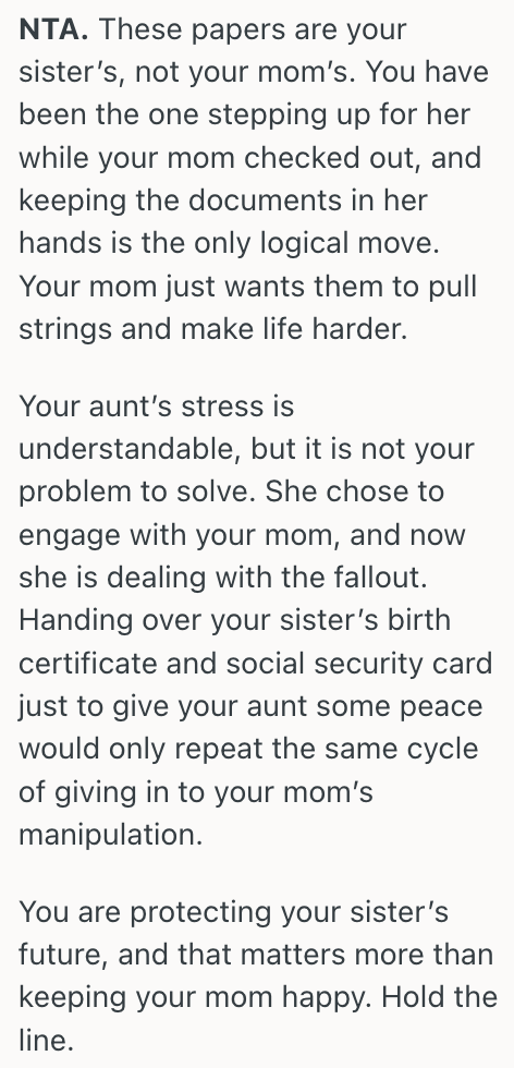 Screenshot 2025 10 22 at 11.08.56 Caring Brother Has Had Custody Of His Sister For Three Years, But His Mom Has Always Retained His Sisters Documents, And Now Thats Causing Some Big Problems