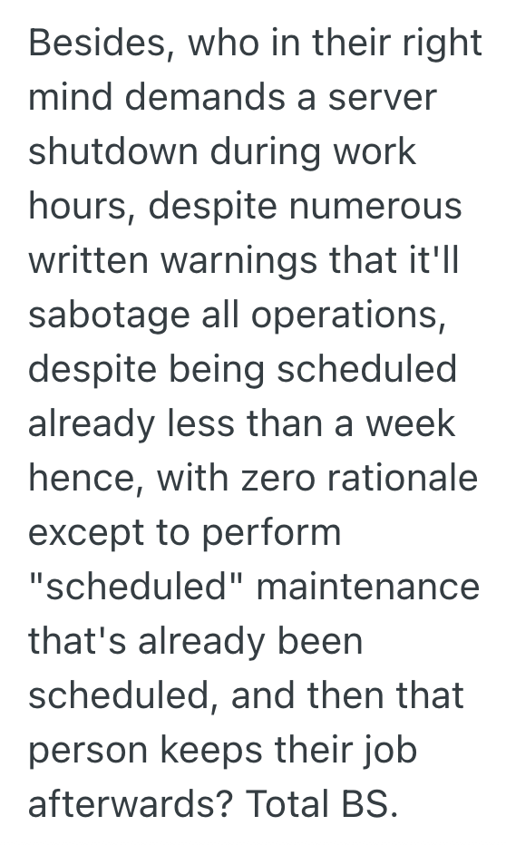 Screenshot 2025 10 23 at 1.58.13 AM Corporate Executive Insists The Internal Server Needs To Go Offline During Business Hours, So The Office Erupts Into Chaos