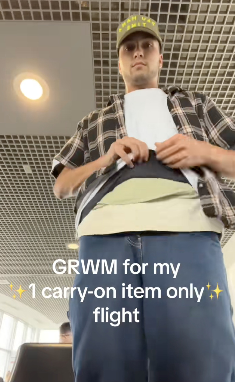 man wearing layers of clothes