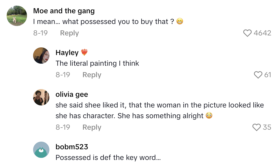 Screenshot 2025 10 23 at 10.32.43 AM Is it haunted?!?   A Womans Dog Wont Stop Barking At A 100 Year Old Painting She Bought And Folks Are Scared