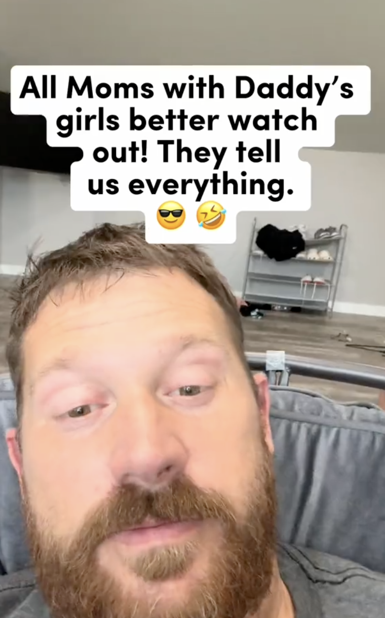 man talking to his daughter