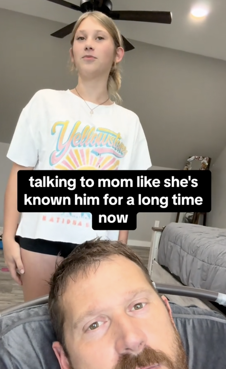 man talking with his daughter