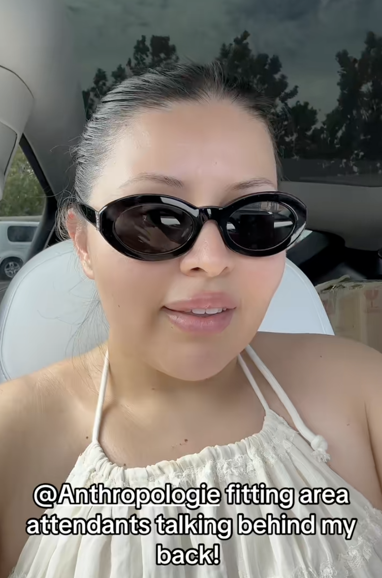 woman talking about shopping