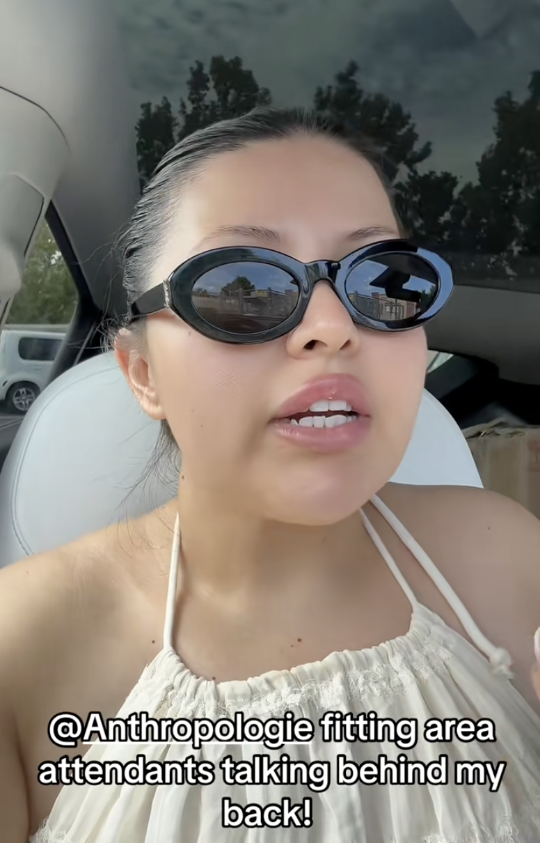 woman talking about customer service