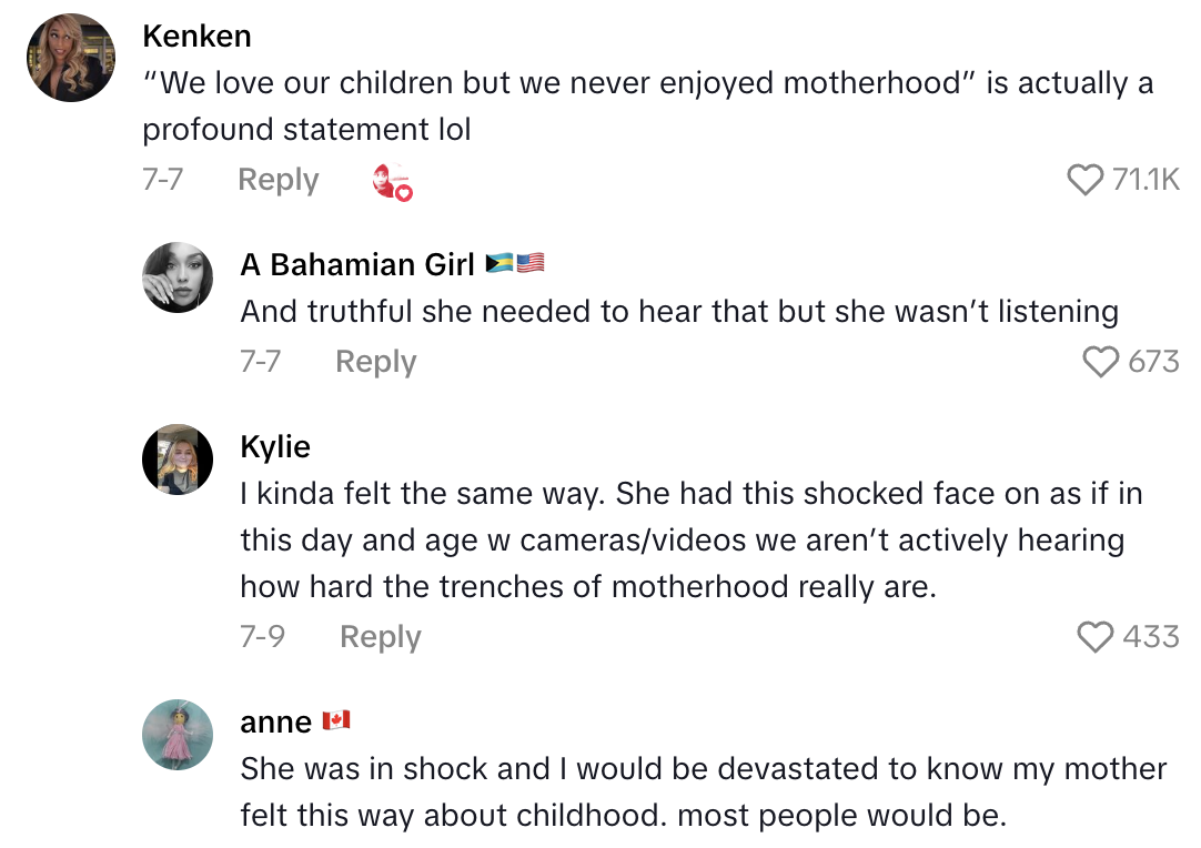 Screenshot 2025 10 23 at 8.33.44 AM A TikTokkers Mother and Aunt Got Real When She Asked Them What They Liked About Being Moms