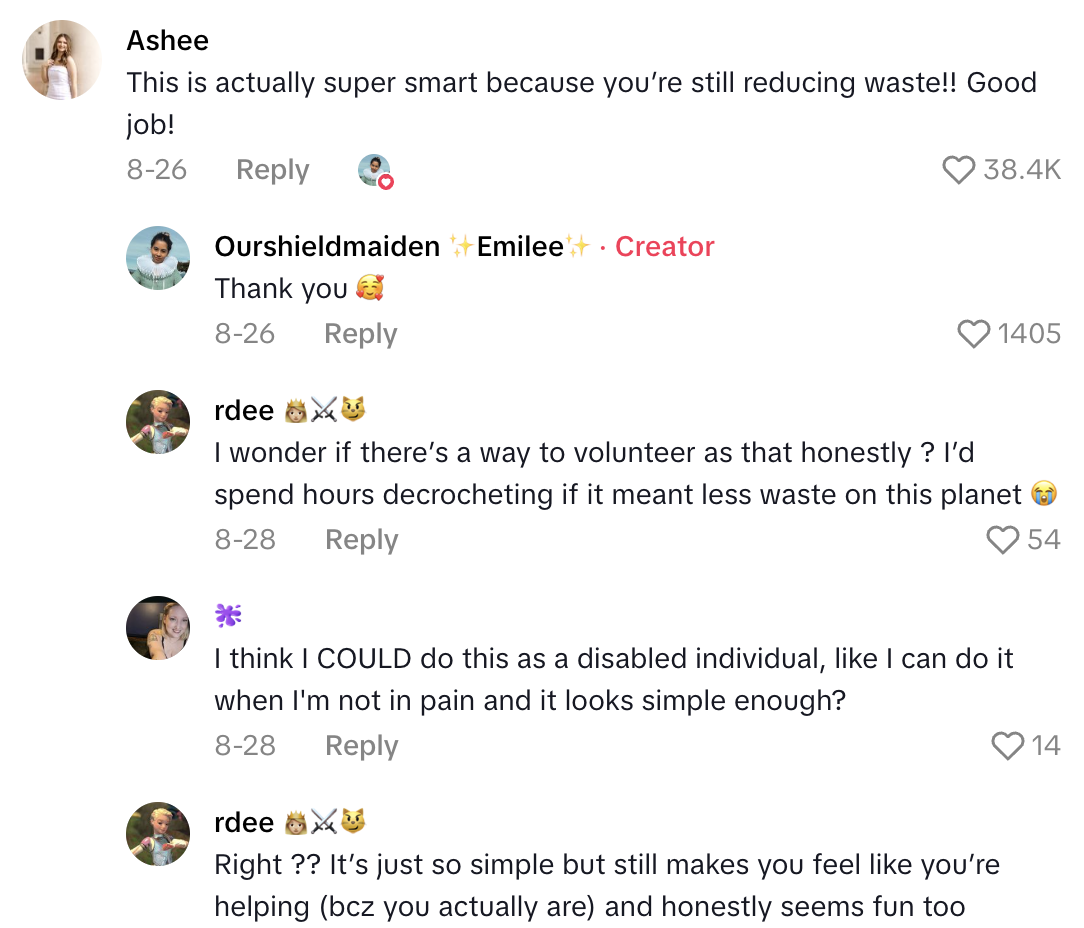 Screenshot 2025 10 23 at 9.37.27 AM Goodwill Shopper Shared How She Makes Yarn Out of Old Sweaters She Buys