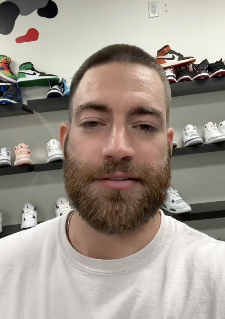 man talking about sneakers