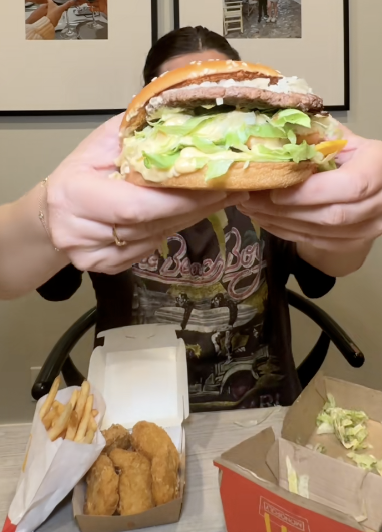 woman with a big mac