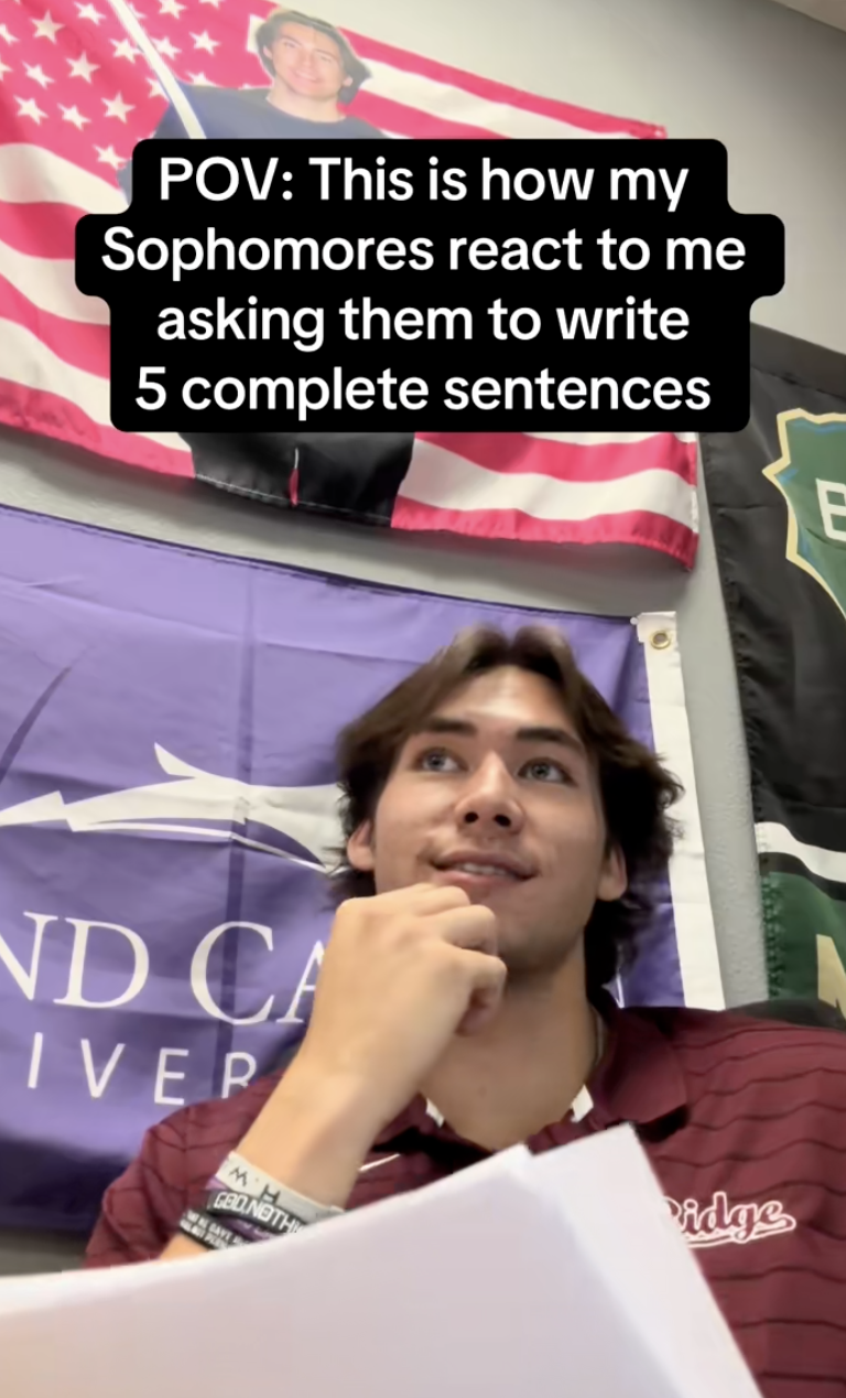 man in a school classroom