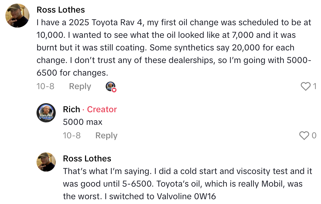 Screenshot 2025 10 26 at 9.54.02 AM A Mechanic Talked About The Different Kinds Of Motor Oils Being Used In Todays Cars