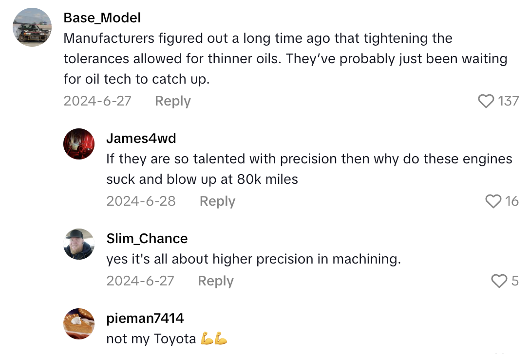 Screenshot 2025 10 26 at 9.54.26 AM A Mechanic Talked About The Different Kinds Of Motor Oils Being Used In Todays Cars