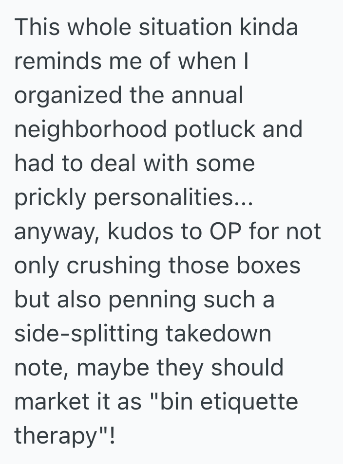 Screenshot 2025 10 28 at 11.40.26 PM Woman In An Apartment Complex With Shared Bins Has Been Throwing Trash Without Crushing Them, So One Neighbor Left Her An Embarrassing Note For All Residents To See
