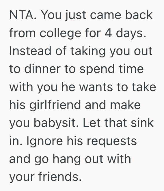 Screenshot 2025 10 28 at 4.09.23 PM Students Dad Tried To Use Her College Break For Free Babysitting, So She Said No And Refused To Be Taken Advantage Of