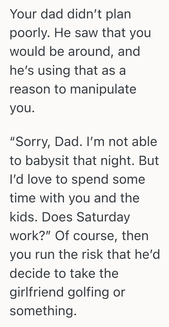 Screenshot 2025 10 28 at 4.10.03 PM Students Dad Tried To Use Her College Break For Free Babysitting, So She Said No And Refused To Be Taken Advantage Of