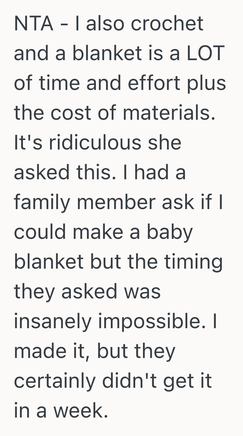 Screenshot 2025 10 28 at 4.30.24 PM College Student Shared Her Love Of Crochet With Her Peers, So An Entitled Classmate Demanded She Make Her A Free Blanket