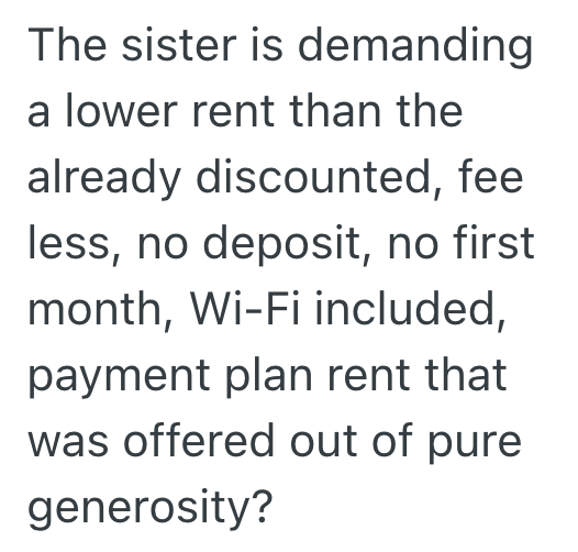 Screenshot 2025 10 28 at 9.59.45 PM 1 Woman Buys A Duplex With Her Husband And Lets Her Sister Move In For A Lower Than Market Value Rent Payment, But Her Sister Wants Them To Lower The Rent Even More