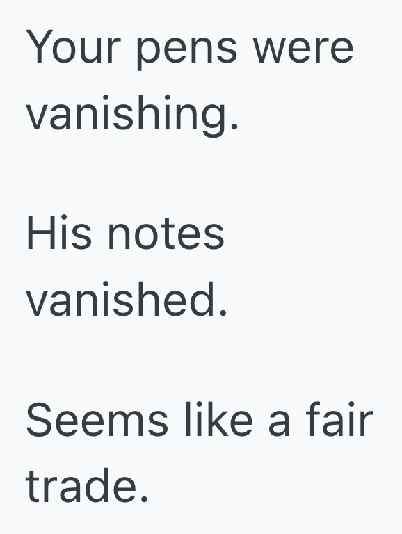 Screenshot 2025 10 29 at 12.43.10 PM Womans Coworker Kept Stealing Her Pens, So She Swapped Them With Disappearing Ink And Taught Him A Hilarious Lesson