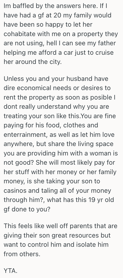 Screenshot 2025 10 29 at 16.26.30 Mom Pays For Her Adult Son To Live Freely In A Small Apartment That She Owns, But When He Asks If His Girlfriend Can Move In, She Says No
