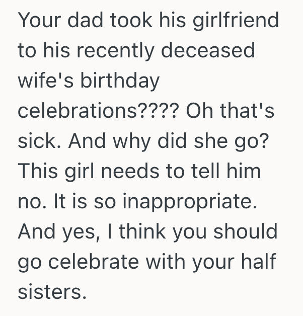Screenshot 2025 10 30 at 4.49.08 PM Woman Doesnt Want Her Dads Girlfriend To Join Them To Celebrate Her Dad And Late Moms Anniversary, But Her Dad Insists She Has To Be There
