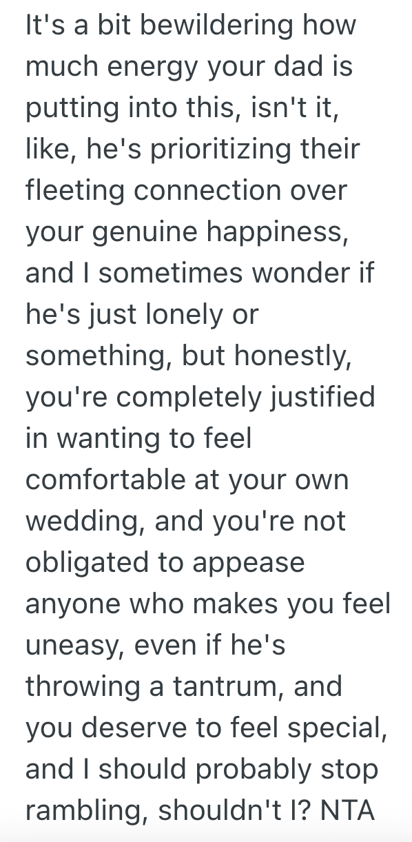 Screenshot 2025 10 30 at 5.34.56 PM Womans Dad Wants Her To Invite Some Distant Relatives To Her Wedding, But She Doesnt Want To Invite Them Because Theyre Creepy