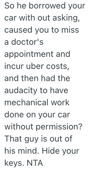 Screenshot 2025 10 30 at 6.31.50 AM A Car Owners Uncle Borrowed Her Vehicle And Put New Tires On It Without Her Permission, And She Refuses To Pay Him Back For It