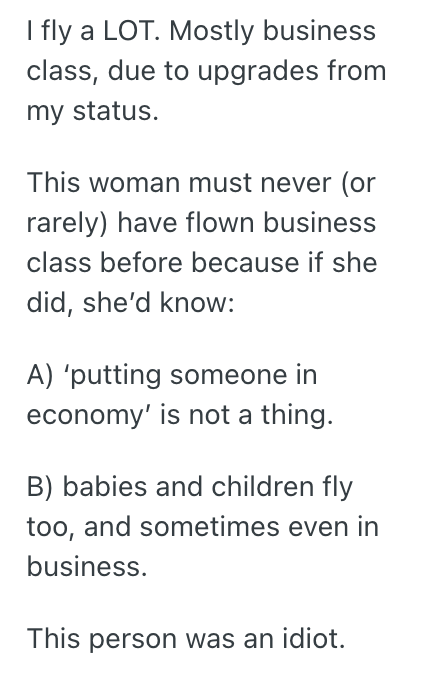 Screenshot 2025 10 31 at 2.19.34 PM Woman Booked A Business Class Seat For Her And Her Baby On A Long Flight, But Another Passenger Tried To Have Them Downgraded To Economy