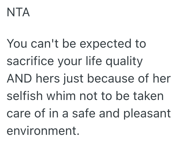 Screenshot 2025 10 31 at 4.25.01 PM Womans Mom Asked Her Not To Put Her In A Nursing Home When Shes Old, But She Doesnt Plan To Respect Her Wishes