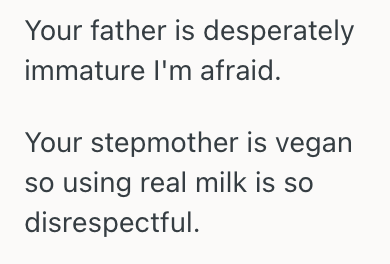 Screenshot 2025 10 31 at 6.40.42 PM Teenagers Father Played A Cruel Prank On His Vegan Stepmom By Swapping Her Latte Milk, So He Told Him The Truth That It Wasnt A Funny Joke