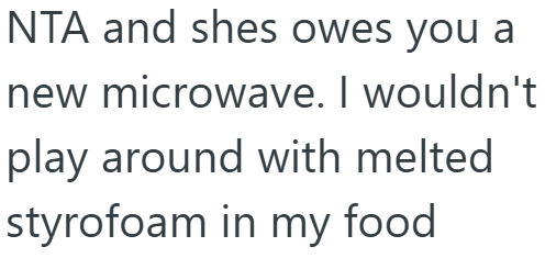 Screenshot 1 f4b478 Woman Allows Roommate To Use Her Microwave, But Not Only Does She Use It In The Middle Of The Night, She Also Nuked A Styrofoam Container