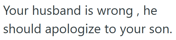 Screenshot 3 23b323 Womans Son Was Accused Of Stealing A Bike, But Even After He Defended Himself And The Truth Came Out, Her Husband Still Thinks He Should Be Punished For Being Disrespectful