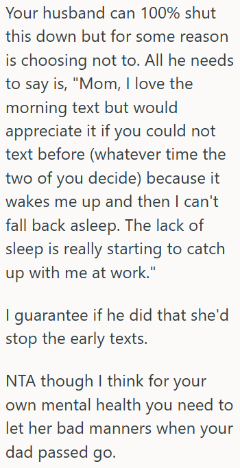 Screenshot 3 45a016 Womans Widowed Mother In Law Keeps Texting Her Heavy Sleeper Husband Early In The Morning Every Day, But He Refuses To Put His Phone On Silent Mode