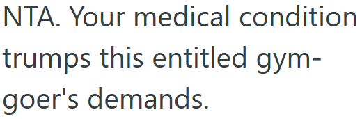 Screenshot 3 fd88d1 Woman Needs Extra Cooling During Weights Class Due To A Heart Condition, But A New Gym Goer Complains To The Manager That Shes Cold And He Sides With Her