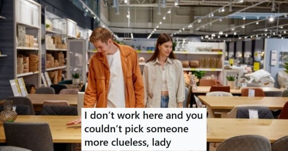 Man shopping with woman