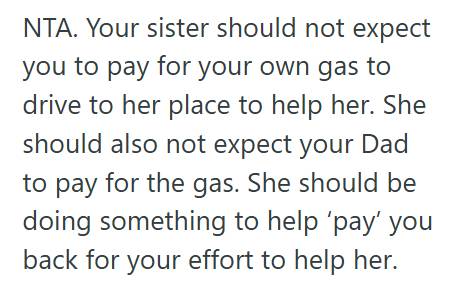 Sister 1 Sister Planned To Deep Clean Her Sibling’s Apartment For Free, But After Requesting Gas Money, Her Sister Called Her Selfish And Their Father Took Sides