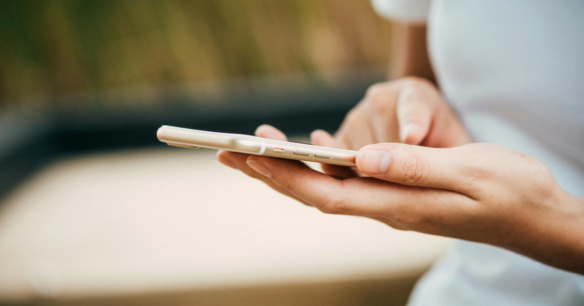 A person using a smartphone
