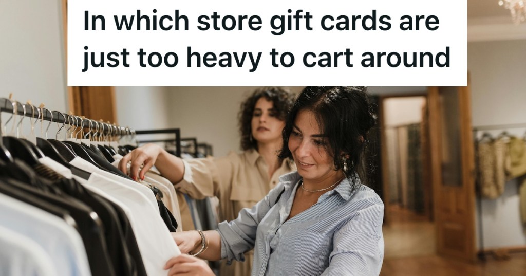 Two women shopping in a clothes store