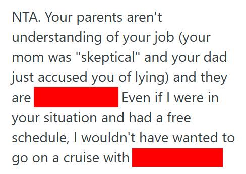 Stressed 1 Junior Doctor Tells Parents She Can’t Take Time Off for A Family Cruise, But They Accuse Her Of Making Excuses And Cancel The Entire Trip In Anger
