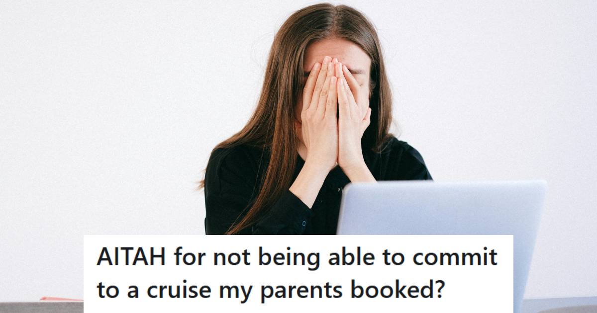 Daughter sitting at her computer stressed out over her parents' pressure