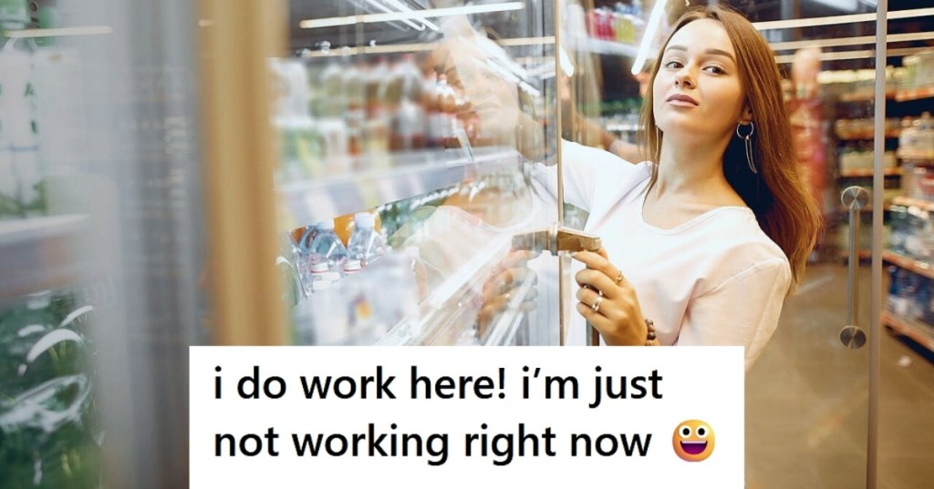 Young woman at grocery store