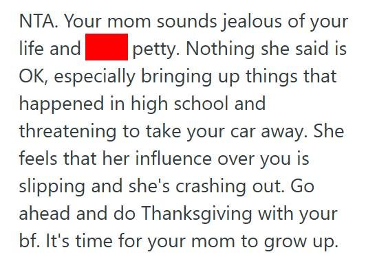 Thanksgiving 1 Daughter Told Her Mom She Was Invited To Her Boyfriends Family Thanksgiving, But Her Mom Took It Personally