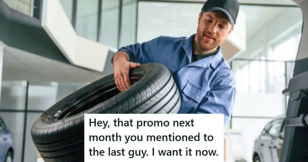 Man carrying a tire