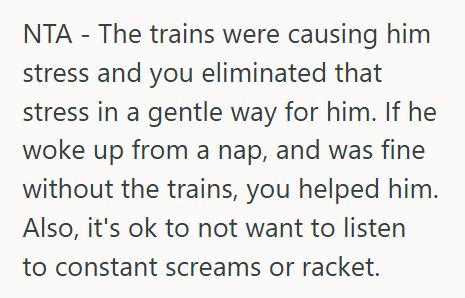 Toy Train Woman Babysitting Her Young Cousin Took Away His Train Set After Hours Of Screaming, But His Mother Said She Went Too Far