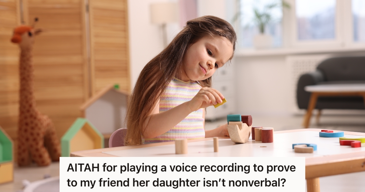 little girl playing with blocks at daycare
