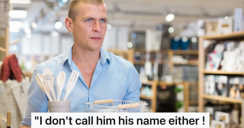 man carrying purchases at household goods store