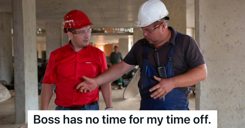 Two construction workers talking