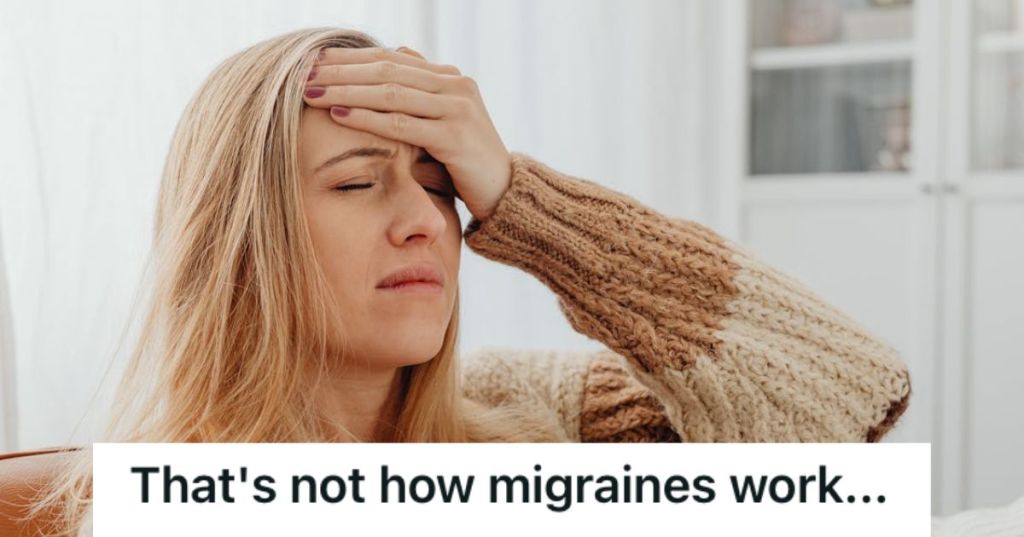 Woman experiencing severe headache