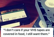 Woman Threw Out Old VHS Tapes That Have Been Rained On And Stripped Of Their Covers, But A Determined Collector Wanted To Get Them From The Dumpster