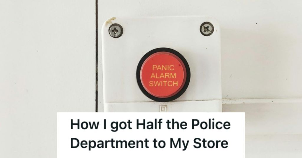 Panic alarm button on the wall