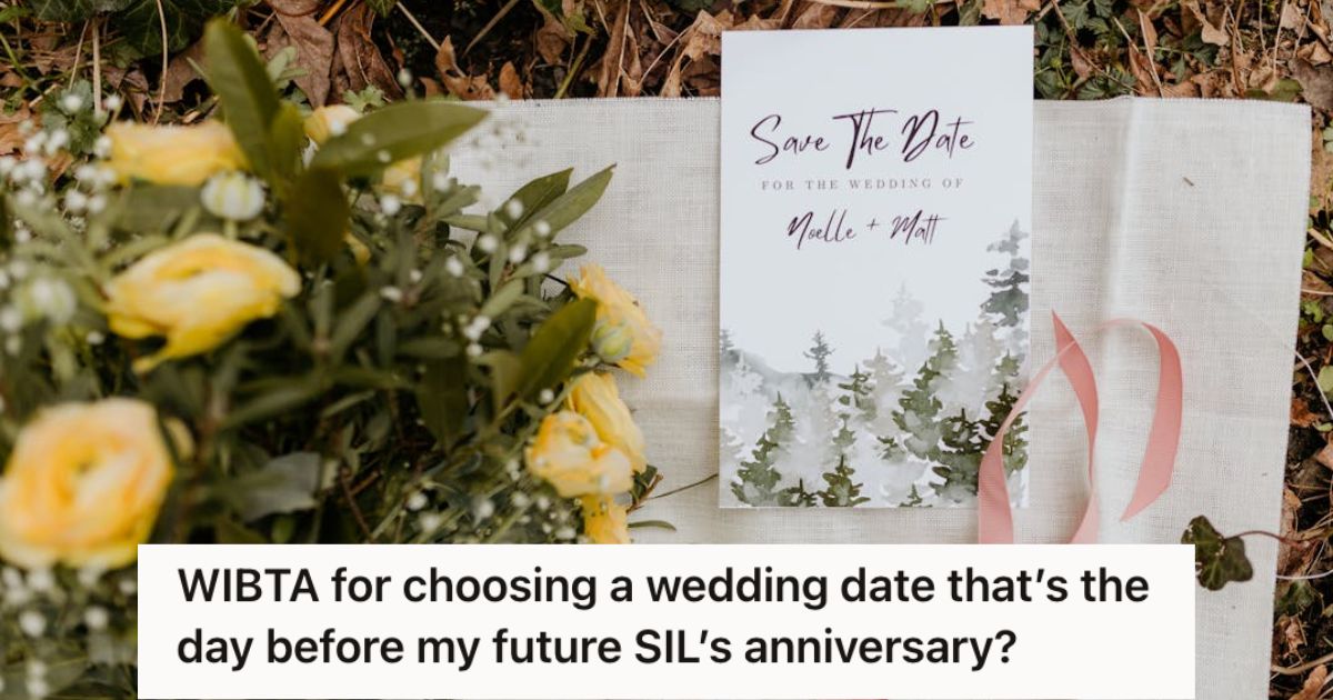 A wedding save the date card