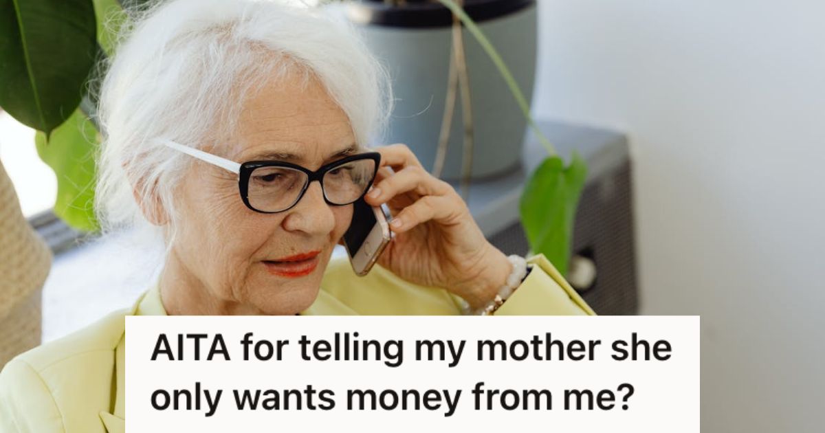 Senior mom talking with someone on her phone